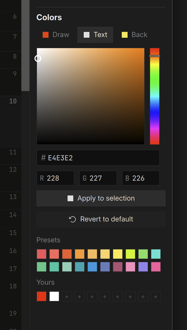 The color palette