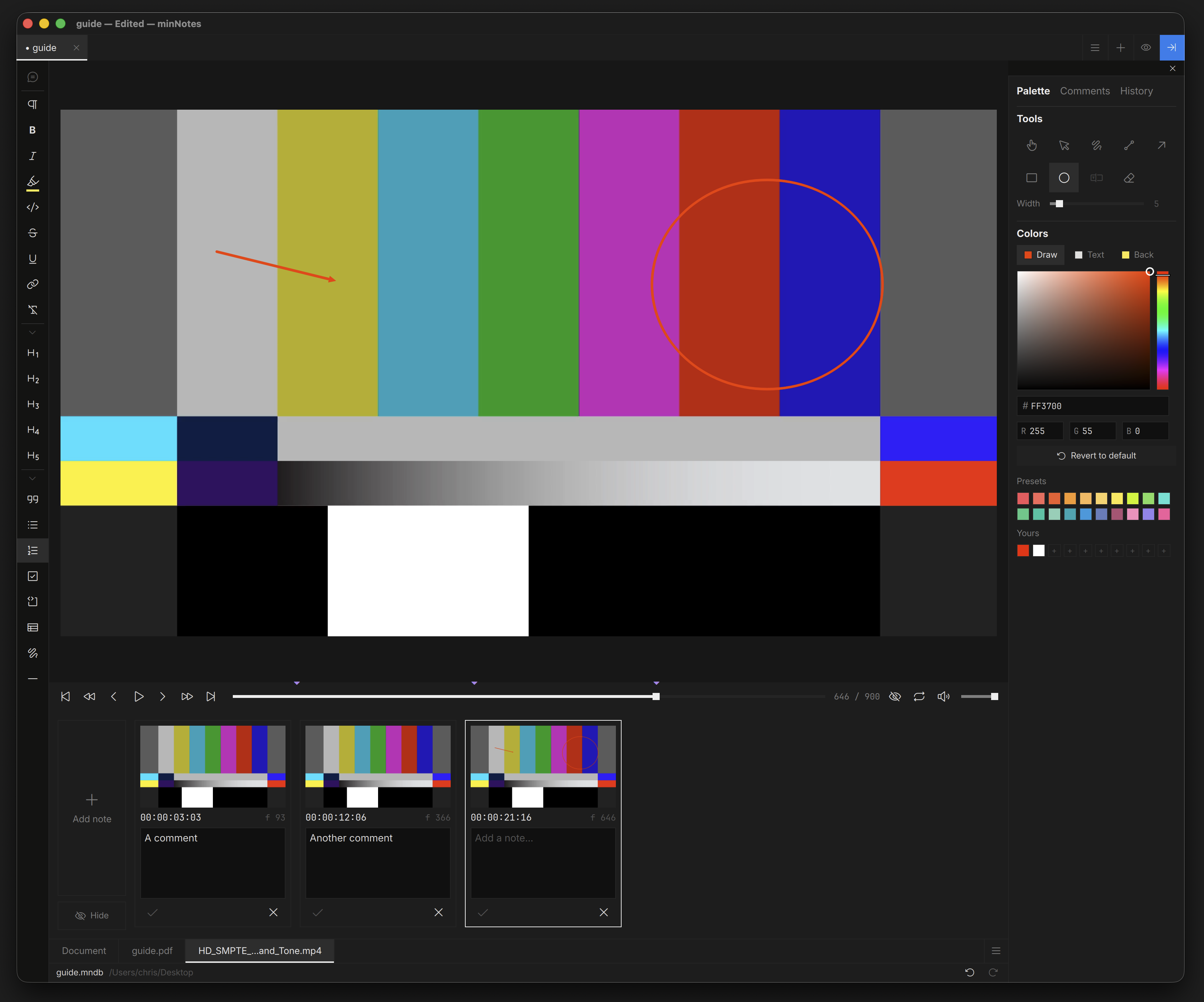 The video studio